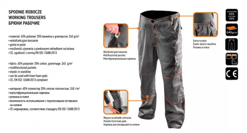 Neo munkanadrág többfunkciós zsebbel S/48
