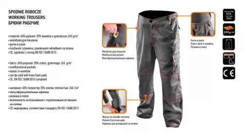 Neo munkanadrág többfunkciós zsebbel XL/56