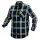 Neo flanel ing, kék-oliva-fekete, L
