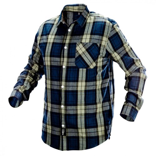 Neo flanel ing, kék-oliva-fekete, XL