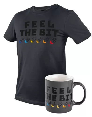 Neo munkapóló, FEEL THE BIT felirattal, XL