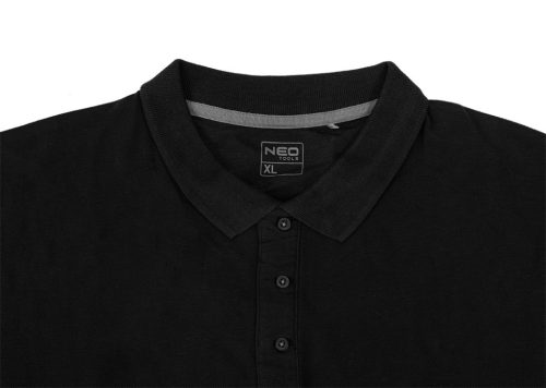 Neo munkapóló, galléros, fekete, XXXL