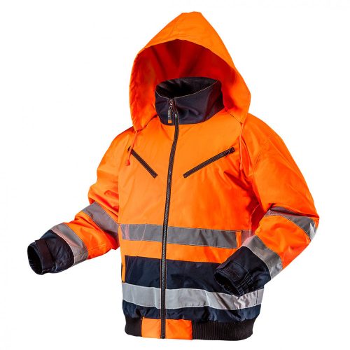 Neo jól láthatósági munkadzseki, szigetelt, narancssárga, XXXL