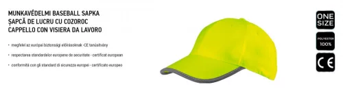 Neo jól láthatósági sapka, sárga