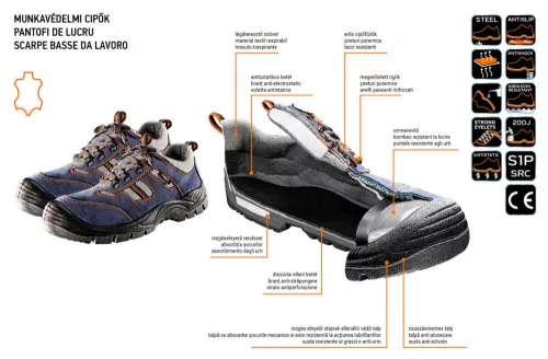 Neo munkacipő, velúrbőr 40, S1P SRA