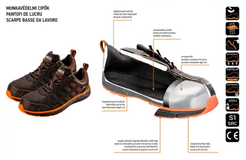 Neo munkacipő S1, acélbetéttel, 42