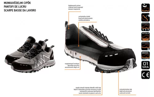 Neo munkacipő, félcipő, fémmentes, O1, 39