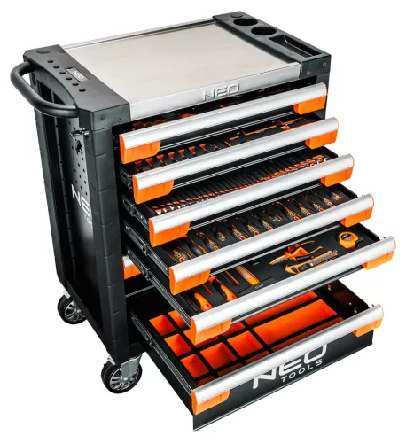 Neo műhelykocsi PRO 7 fiókkal, 329 szerszámmal 805x972x460mm