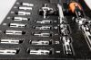 Neo dugókulcskészlet 1/4", 19 részes, 4-14 mm, műhelykocsitálcával