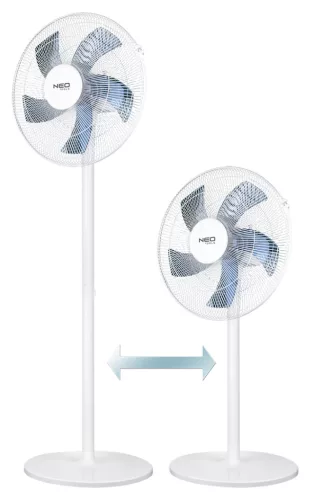 Neo padlóventilátor 50W, 40 cm, 3 sebesség, oszcilláció, fehér