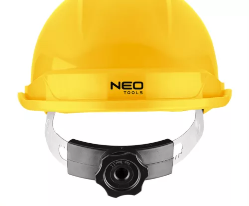 Neo védősisak állszíjjal, sárga