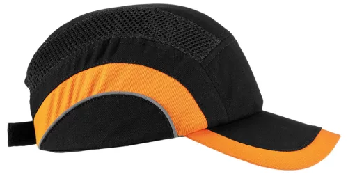 Neo munkavédelmi baseball sapka, merevítettl, fekete és narancssárga