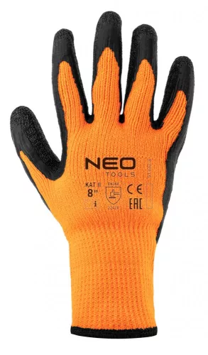 Neo szigetelt munkakesztyű, latex bevonatú poliészter, 8"