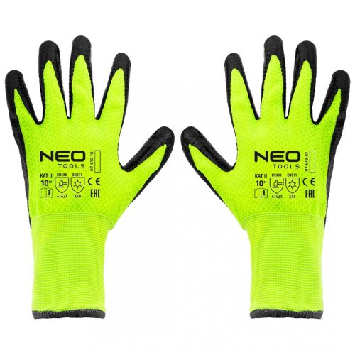 Neo szigetelt munkakesztyű, latexbevonatú nejlon, 10"