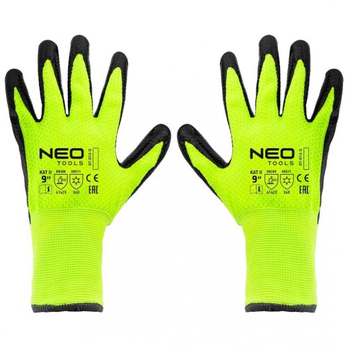 Neo szigetelt munkakesztyű, latex bevonatú nejlon, 9"