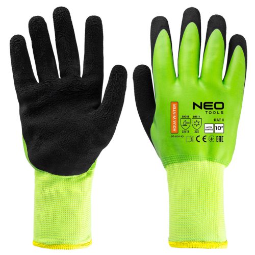 Neo szigetelt munkakesztyű, latex bevonatú poliészter, 3241X, 10