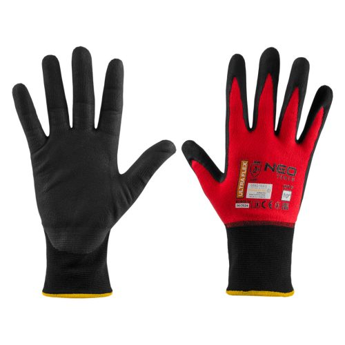 Neo munkakesztyű, Ultraflex, nylon-spandex, polimetilnitril (hab) bevonattal, 4131X, 10