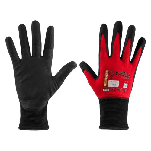 Neo munkakesztyű, Ultraflex, nylon-spandex, polimetilnitril (hab) bevonattal, 4131X, 11