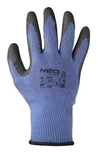 Neo munkakesztyű, latex bevonatú pamut polyesterrel, 10"
