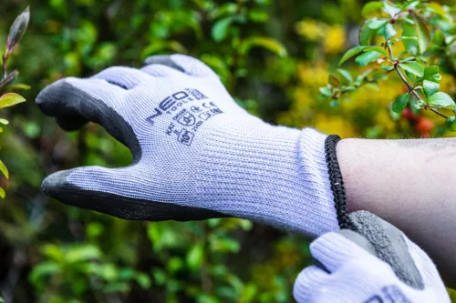 Neo munkakesztyű, latex bevonatú pamut polyesterrel, 8"