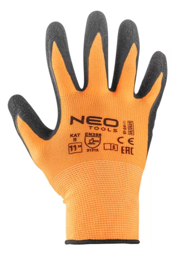 Neo munkakesztyű, latex bevonatú polyester, 11"
