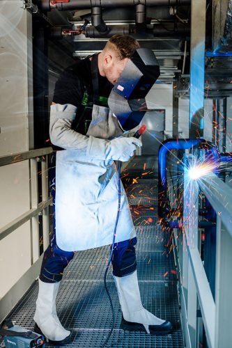 Neo hegesztő karvédő, bőr, 47 cm, 2A1