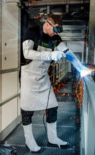 Neo hegesztő lábszárvédő, bőr, 2A1, tépőzáras