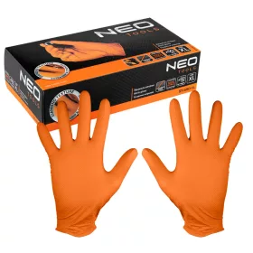 Neo munkakesztyű, perforált nitril, narancssárga, 50 db, XL