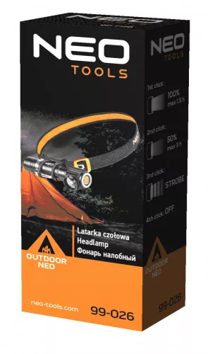Neo fejlámpa, zseblámpa 800lm, 10W
