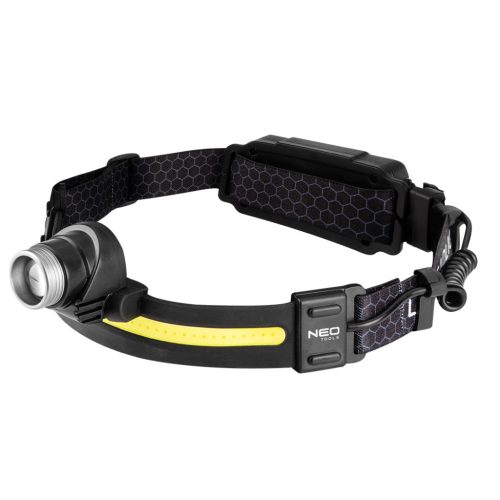 Neo fejlámpa, XPG+COB led, 400lm fényerő, ABS és gumi pánt