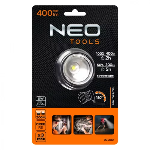 Neo fejlámpa 400 lm, fókuszálható