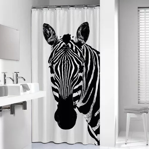 Coram zuhanyfüggönny zebra mintás 180x200 fekete