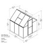 Palram 6x6 polikarbonát üvegház Multiline