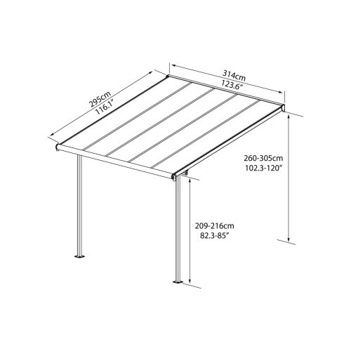 Palram 3 x 3 pergola Canopia Sierra 3000 fehér