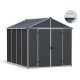 Palram 8' x 10' antracit heavy duty tágas kerti tároló Canopia Rubicon