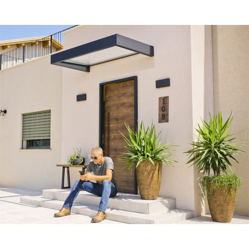 Palram modern bejárati előtető Canopia Sophia 1600 opal white