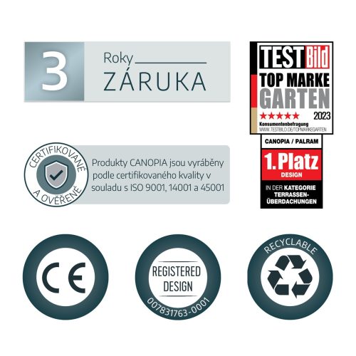 Palram modern bejárati előtető Canopia Sophia 1600 opal white