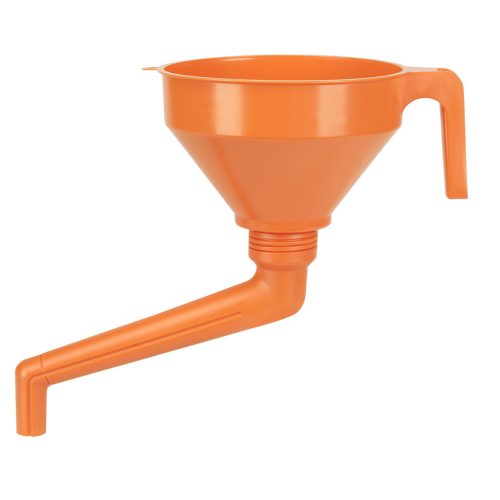 Pressol tölcsér hajlított kifolyóval, szűrővel, 160 mm, 1,2L - műanyag