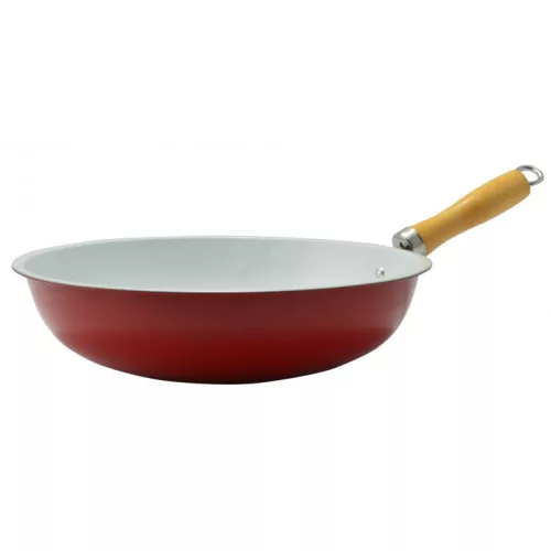Perfect Home Kerámia bevonatos wok 30cm piros