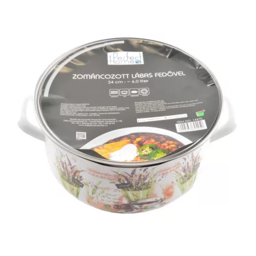 Perfect Home Zománc lábas 24 cm+fedő