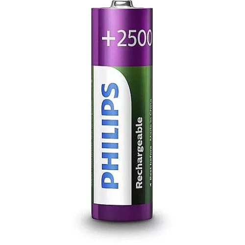 Philips újratölthető Ni-Mh ceruza akku AA 2500 mAh (R6B4RTU25/10) (1,2V) B4, 4 db