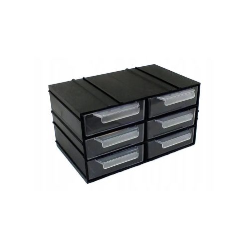 Kombinált műanyag tárolószekrény - 230x125x140mm/6fiók