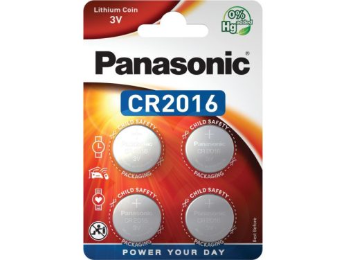 Panasonic lítium gombelem 3 V (4 db/cs) CR2016
