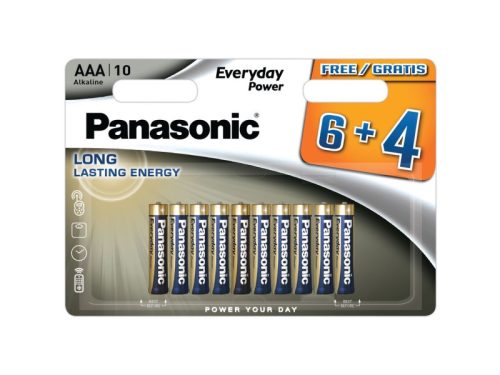 Panasonic AAA/mikro tartós alkáli elem 1,5 V (10 db/cs)