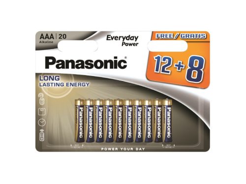 Panasonic AAA/mikro tartós alkáli elem 1,5 V (20 db/cs)