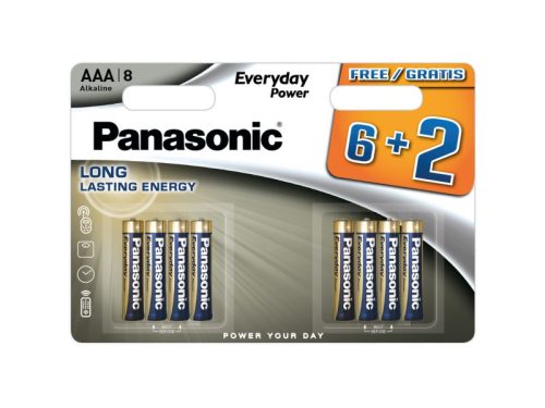 Panasonic AAA/mikro tartós alkáli elem 1,5 V (8 db/cs)