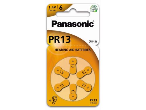 Panasonic cink-levegő hallókészülék elem 1,4 V (6 db/cs) PR13
