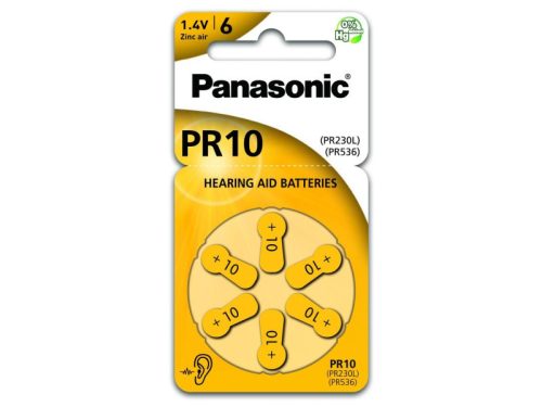 Panasonic  Cink-levegő hallókészülék elem 1,4 V (6 db/cs) PR10