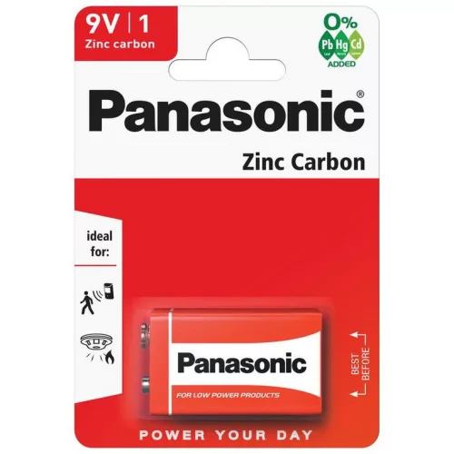 Panasonic féltartós 9V (6F22) elem BL/1