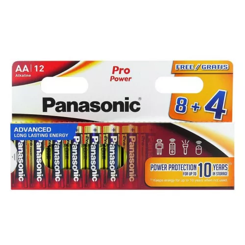 Panasonic pro power alkáli ceruza elem AA (LR6) BL8+4